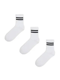 Online 3 pack ch skarpet z czarnymi paskami Skarpety, Rajstopy