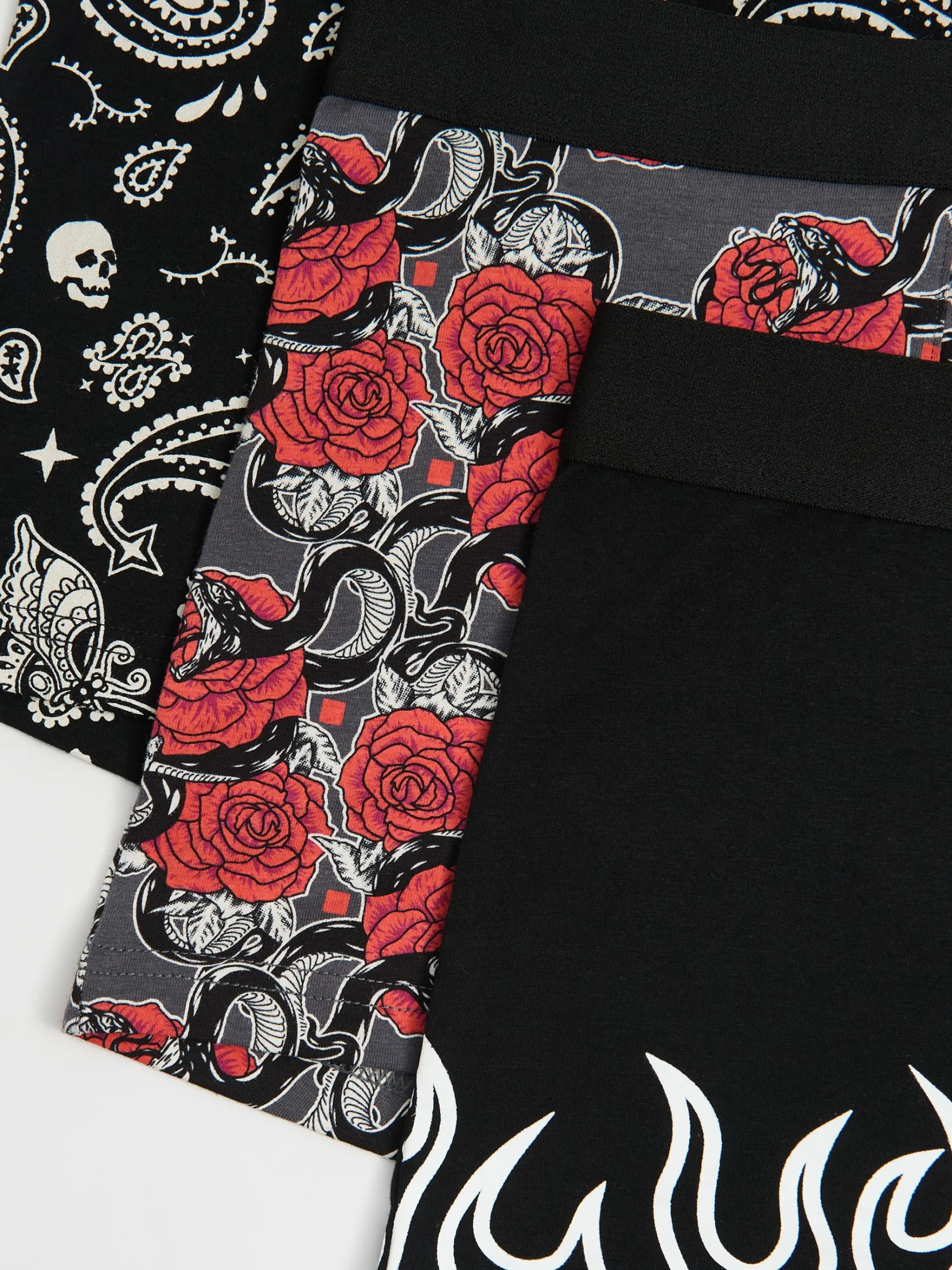 New 3 pack bokserek w stylu punk rock Bokserki