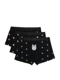 Fashion 3 pack bokserek z motywem zwierzęcym Bokserki