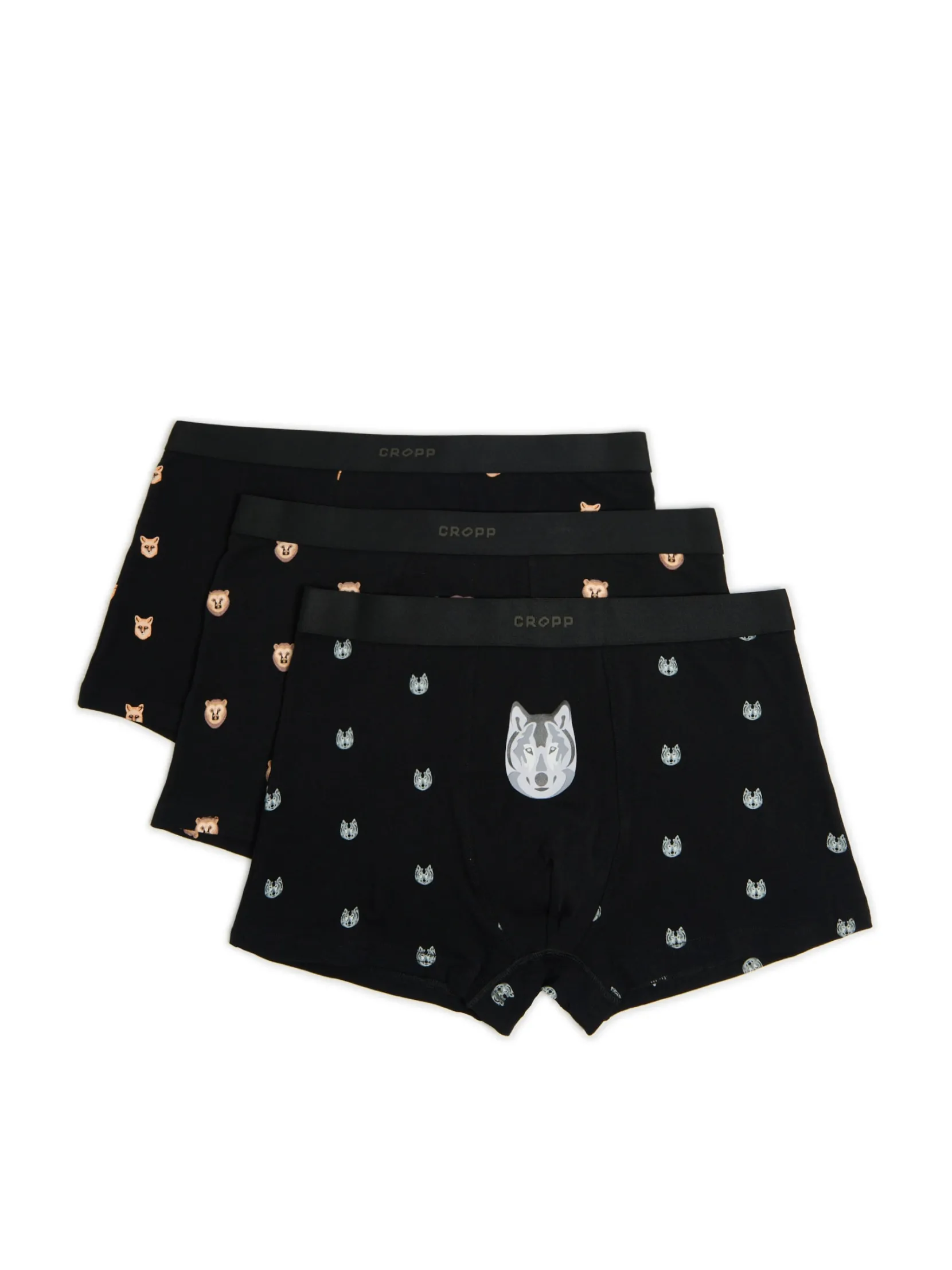 Fashion 3 pack bokserek z motywem zwierzęcym Bokserki