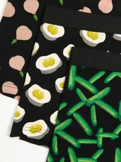 Fashion 3 pack bokserek z produktami spożywczymi Bokserki
