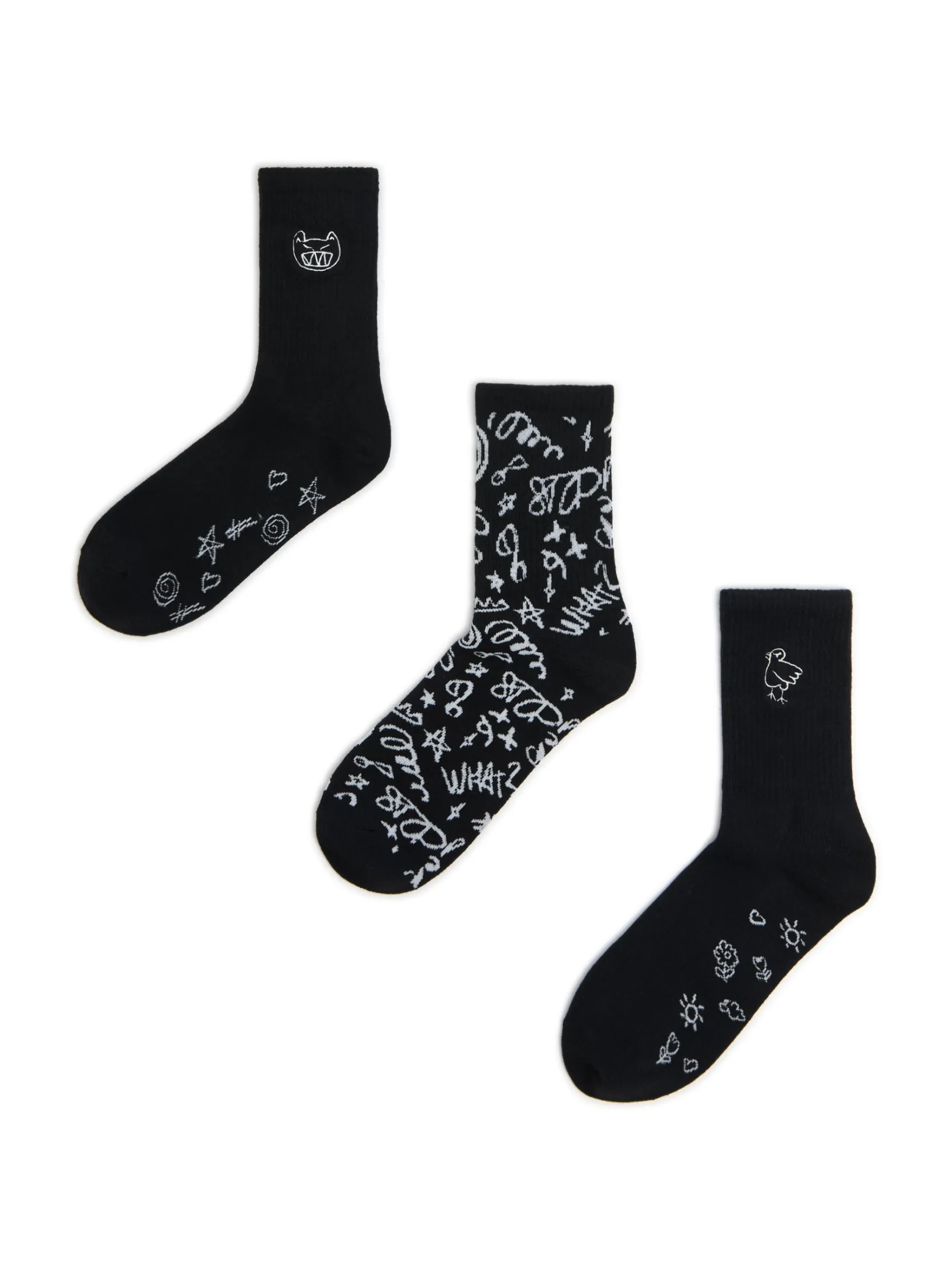Outlet 3 pack ch skarpet z nadrukami Skarpety, Rajstopy