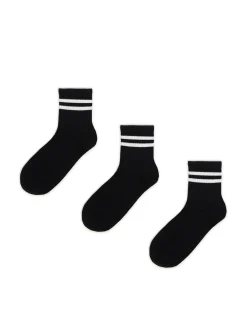 Clearance 3 pack ch skarpet z białymi paskami Skarpety, Rajstopy
