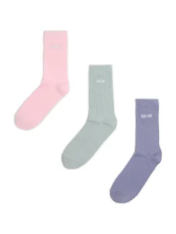 Fashion 3 pack długich skarpet z haftem Skarpety, Rajstopy