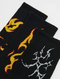Clearance 3 pack długich skarpet z nadrukiem Skarpetki