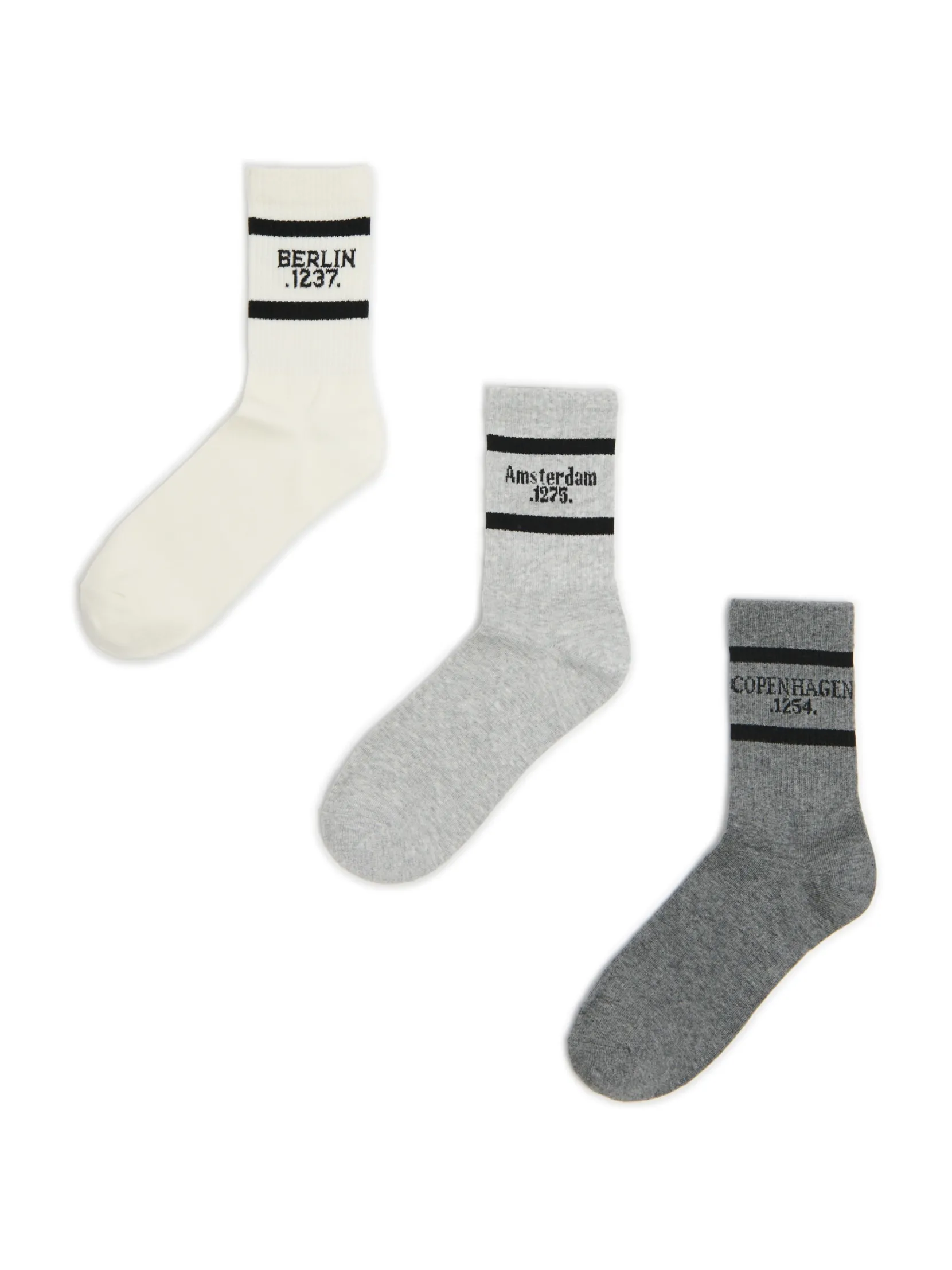 Discount 3 pack skarpet z nazwami miast Skarpety, Rajstopy