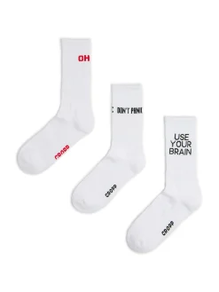 Outlet 3 pack skarpet ze sloganami Skarpetki