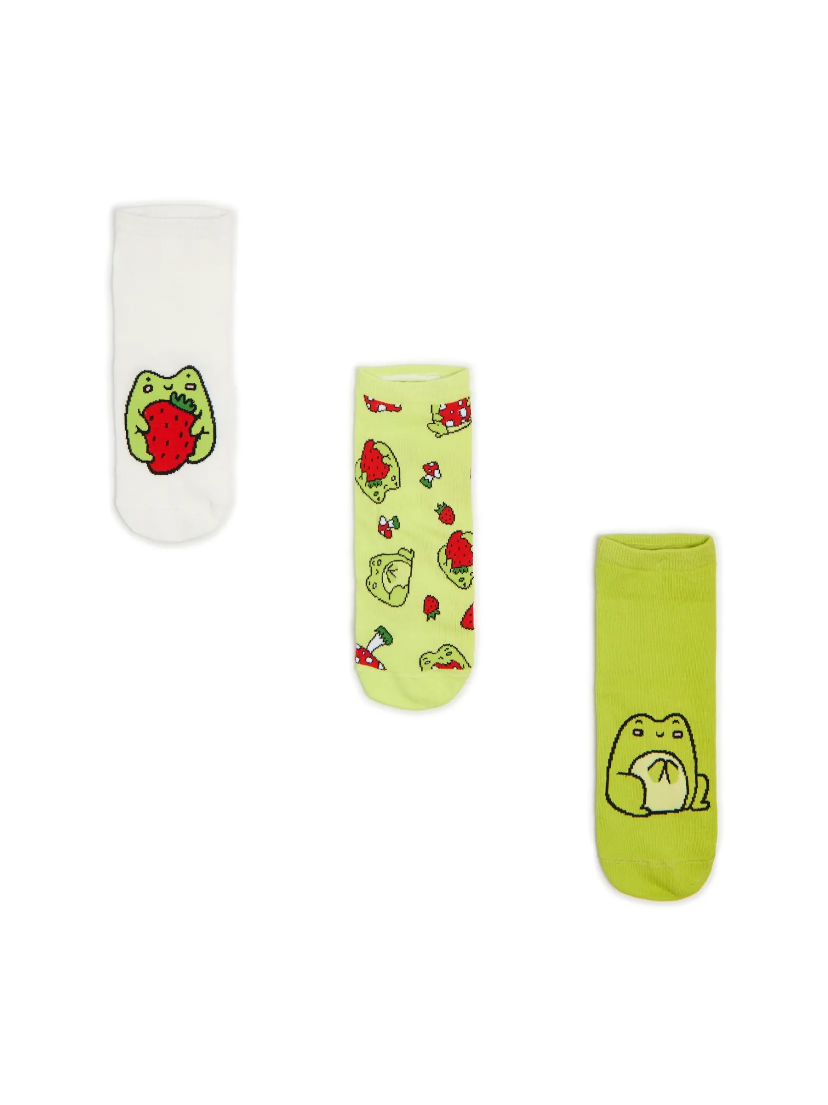 Outlet 3 pack skarpetek z żabami Skarpety, Rajstopy