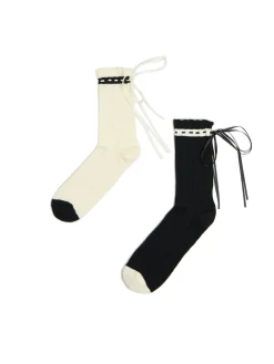 Sale 2 pack skarpetek ze wstążkami Skarpety, Rajstopy