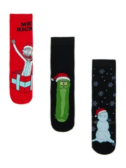 New 3 pack świątecznych skarpet Rick i Morty Akcesoria Świąteczne|Skarpetki