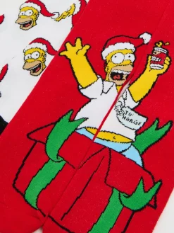 Outlet 2 pack świątecznych skarpet Simpsonowie Akcesoria Świąteczne|Skarpetki
