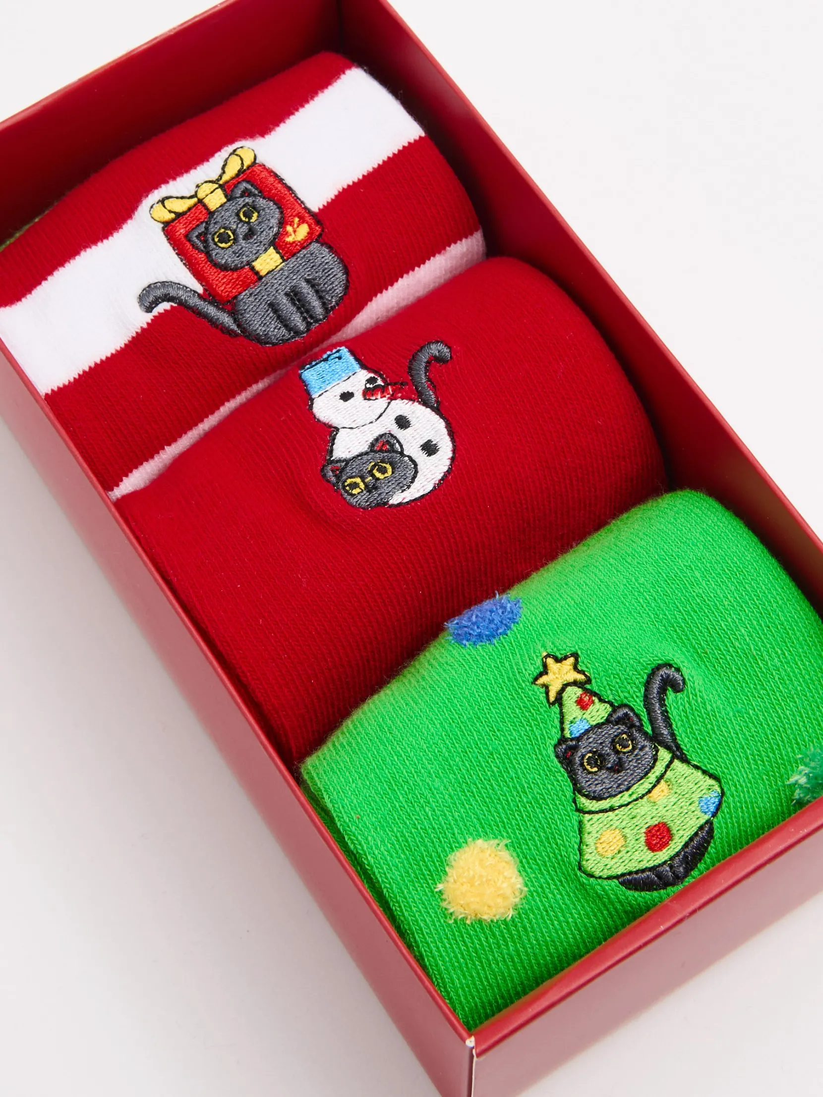Best 3 pack świątecznych skarpet z kotami Akcesoria Świąteczne|Skarpety, Rajstopy