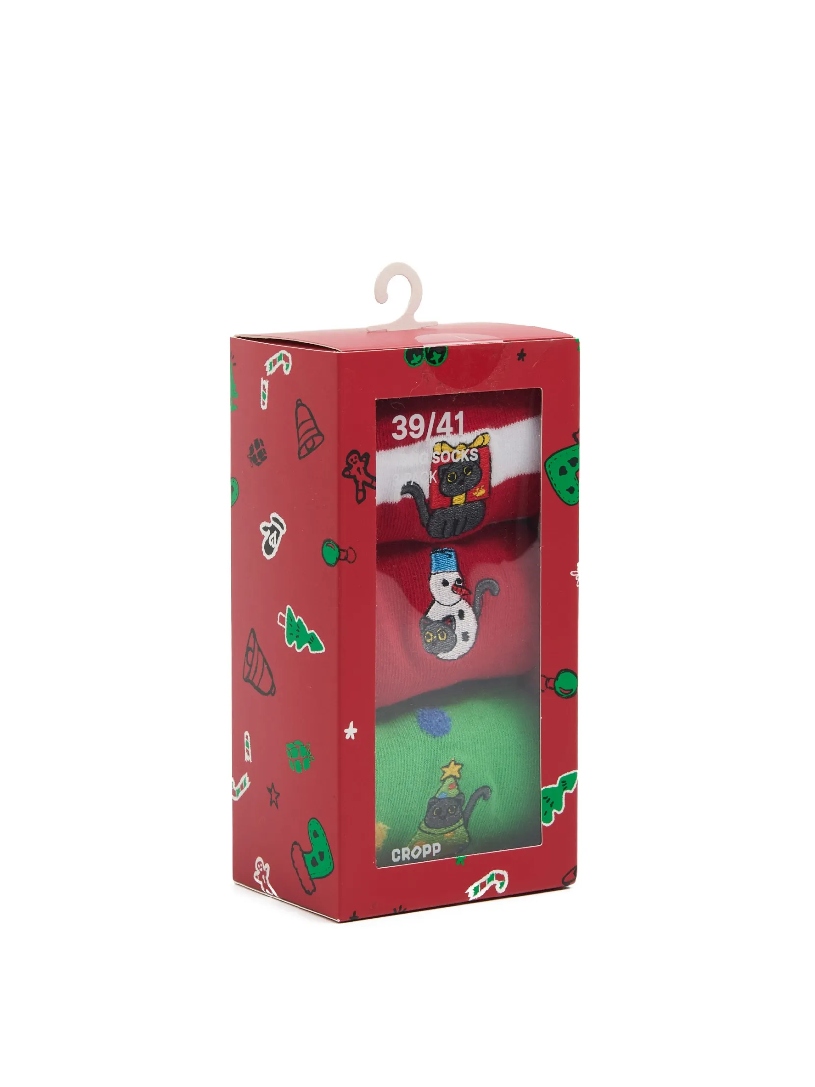 Best 3 pack świątecznych skarpet z kotami Akcesoria Świąteczne|Skarpety, Rajstopy