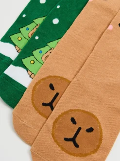 Discount 2 pack świątecznych skarpet z kapibarą Akcesoria Świąteczne|Skarpety, Rajstopy
