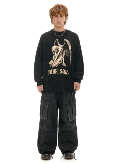 Discount Żakardowy sweter z nadrukiem Swetry