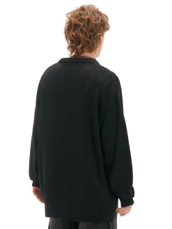Discount Żakardowy sweter z nadrukiem Swetry