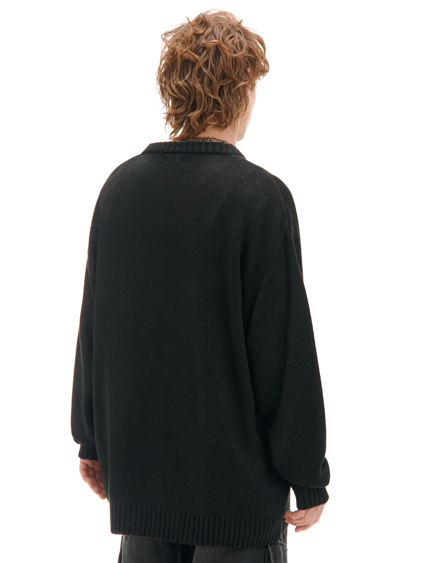 Discount Żakardowy sweter z nadrukiem Swetry