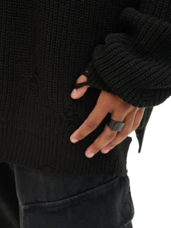 New Żakardowy sweter ze strzępieniami Swetry