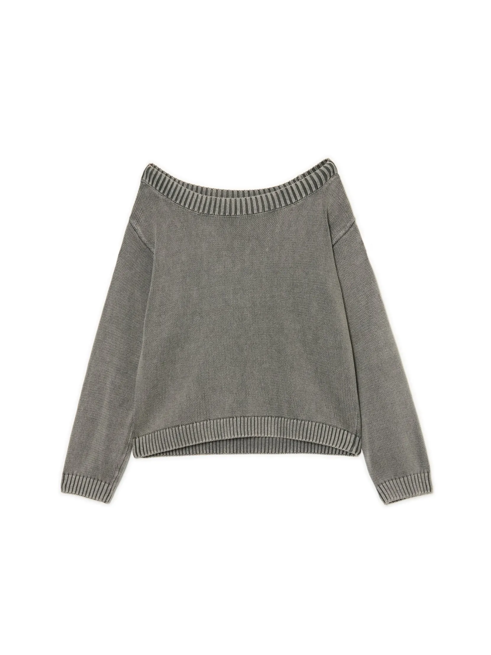 New Antracytowy sweter z odkrytymi ramionami Swetry