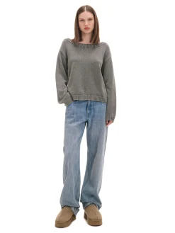 New Antracytowy sweter z odkrytymi ramionami Swetry