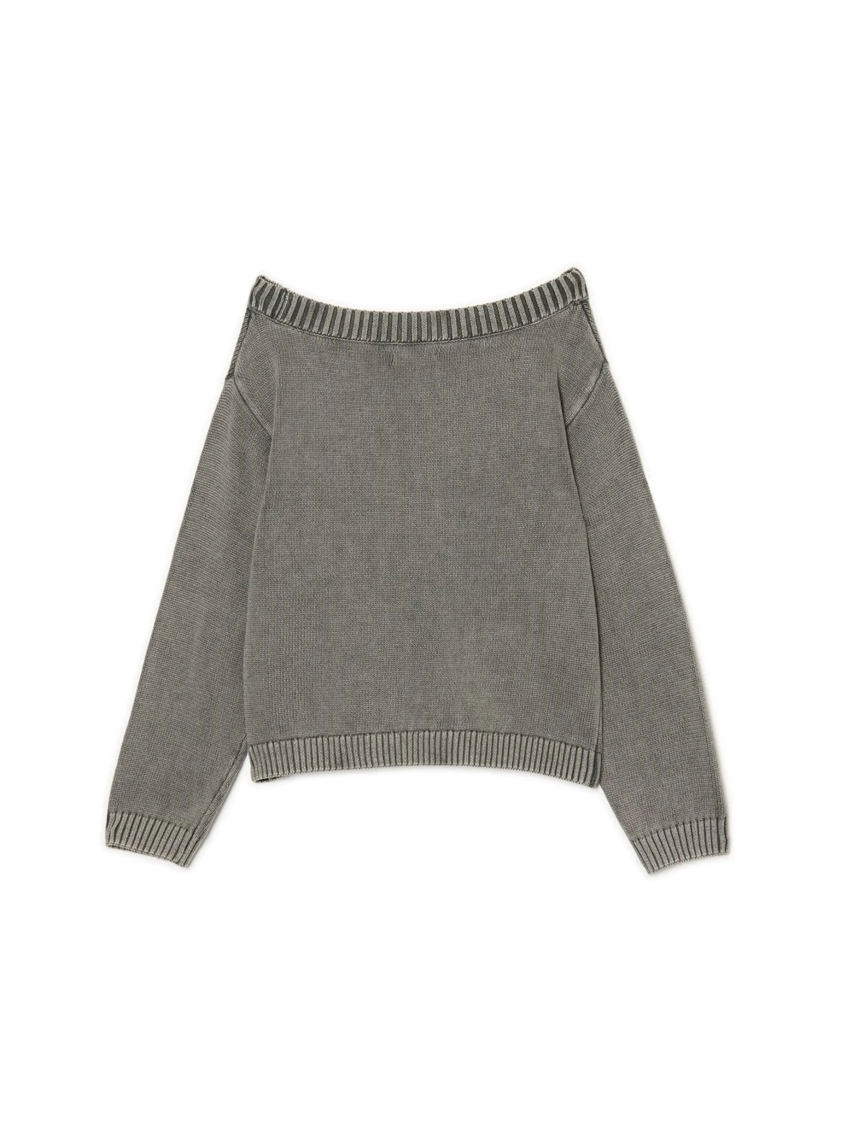 New Antracytowy sweter z odkrytymi ramionami Swetry