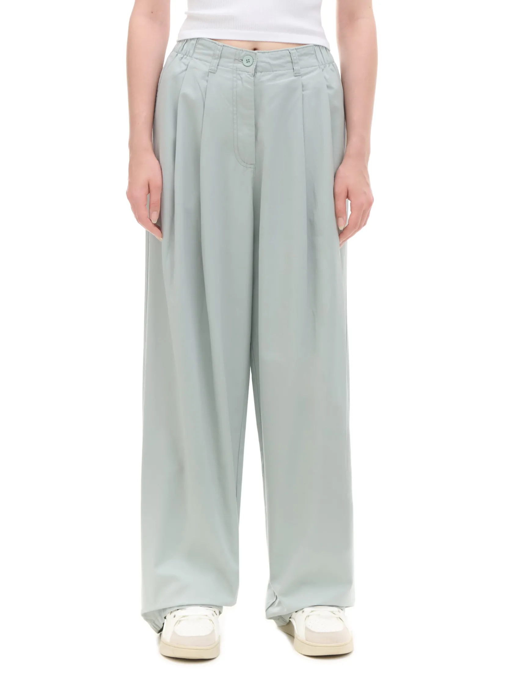Hot Bawełniane spodnie wide leg Spodnie