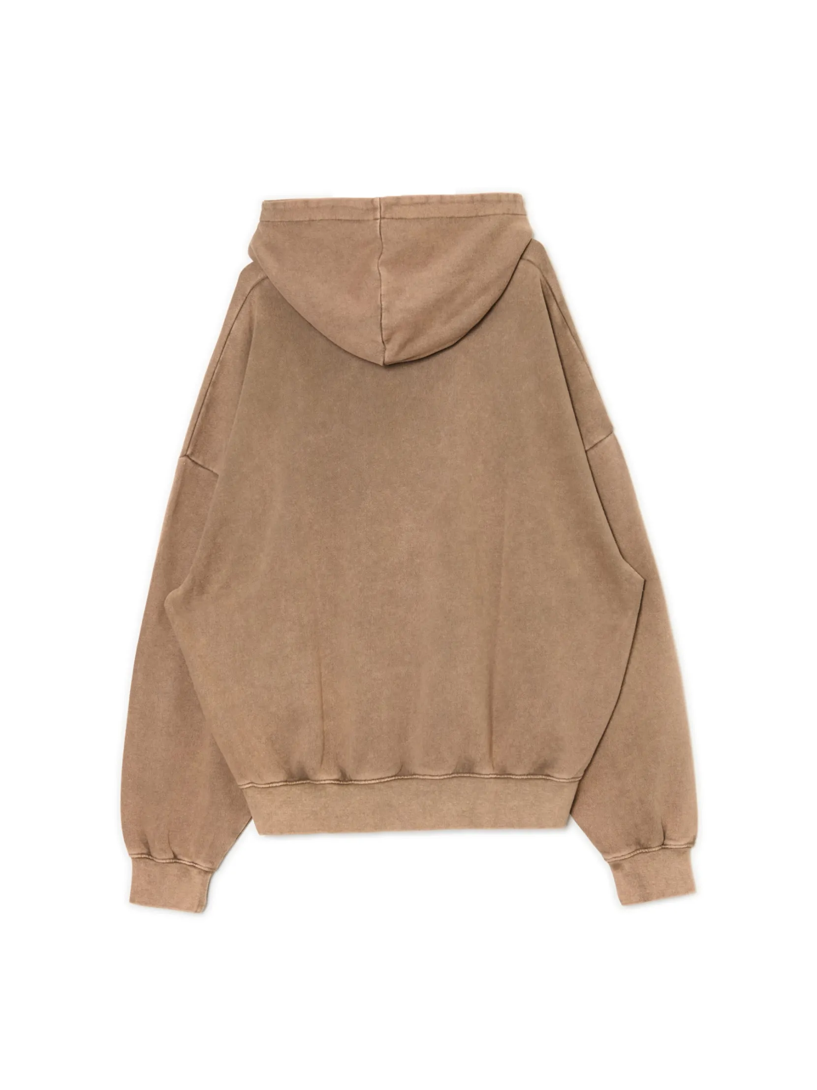 Outlet Beżowa bluza hoodie z efektem sprania Bluzy