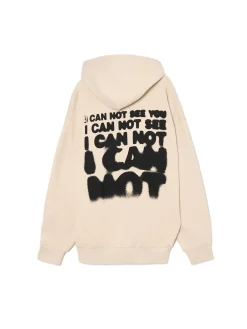 Outlet Beżowa bluza loose z kapturem Bluzy