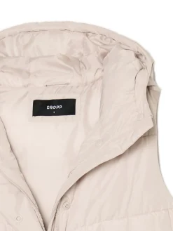 Sale Beżowa kamizelka puffer z kapturem Kurtki, Płaszcze