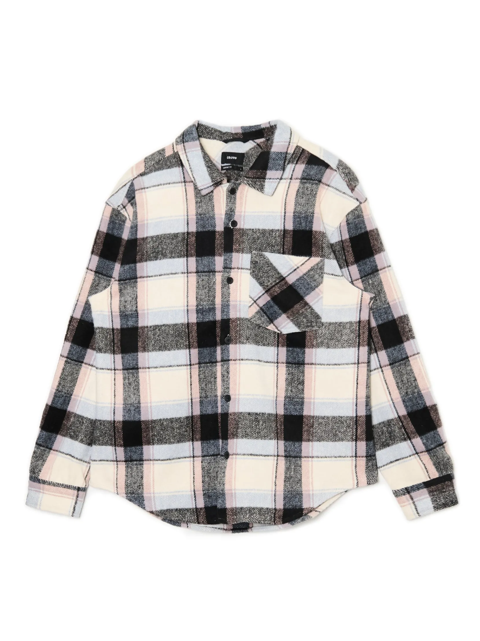 Best Beżowa kraciasta koszula z domieszką wełny Koszule