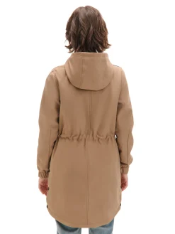 Clearance Beżowa parka z kapturem Kurtki, Płaszcze