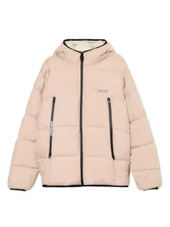 Hot Beżowa pikowana kurtka puffer Kurtki Zimowe|Kurtki, Płaszcze