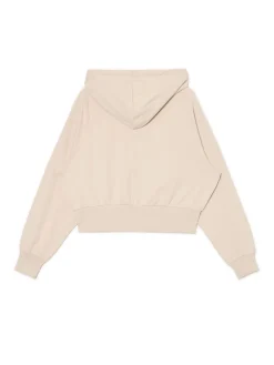 Outlet Beżowa rozpinana bluza z kapturem Bluzy