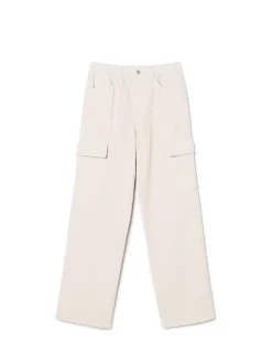 Outlet Beżowe jeansy cargo straight Jeansy