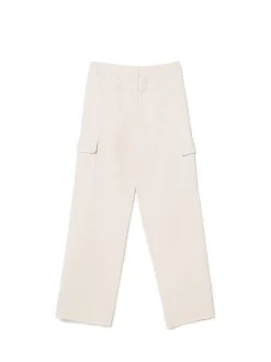 Outlet Beżowe jeansy cargo straight Jeansy