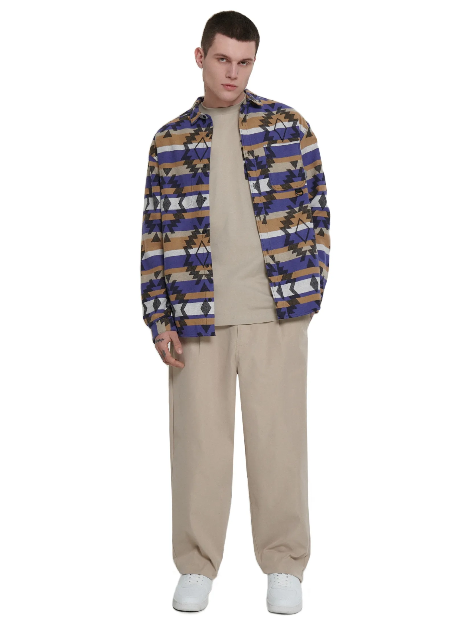 Online Beżowe spodnie loose ADU.LTD Spodnie