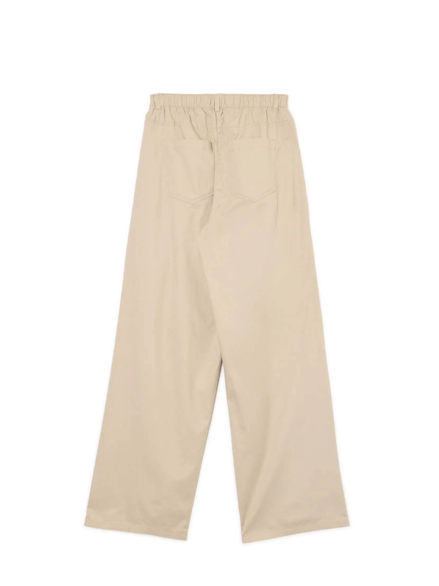 Sale Beżowe spodnie wide leg Spodnie