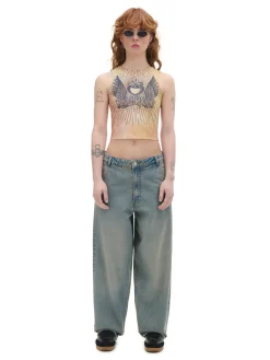 Best Beżowy top z efektem tie-dye Koszulki, Topy