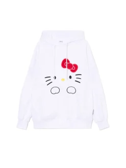Fashion Biała bluza hoodie Hello Kitty Bluzy