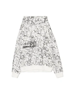 Online Biała bluza hoodie z nadrukiem all over Bluzy