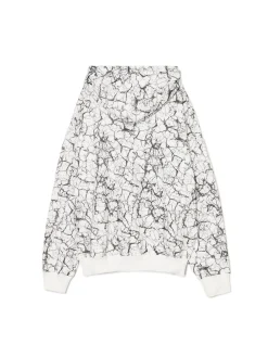 Online Biała bluza hoodie z nadrukiem all over Bluzy