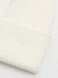 Hot Biała czapka beanie z dodatkiem wiskozy Czapki