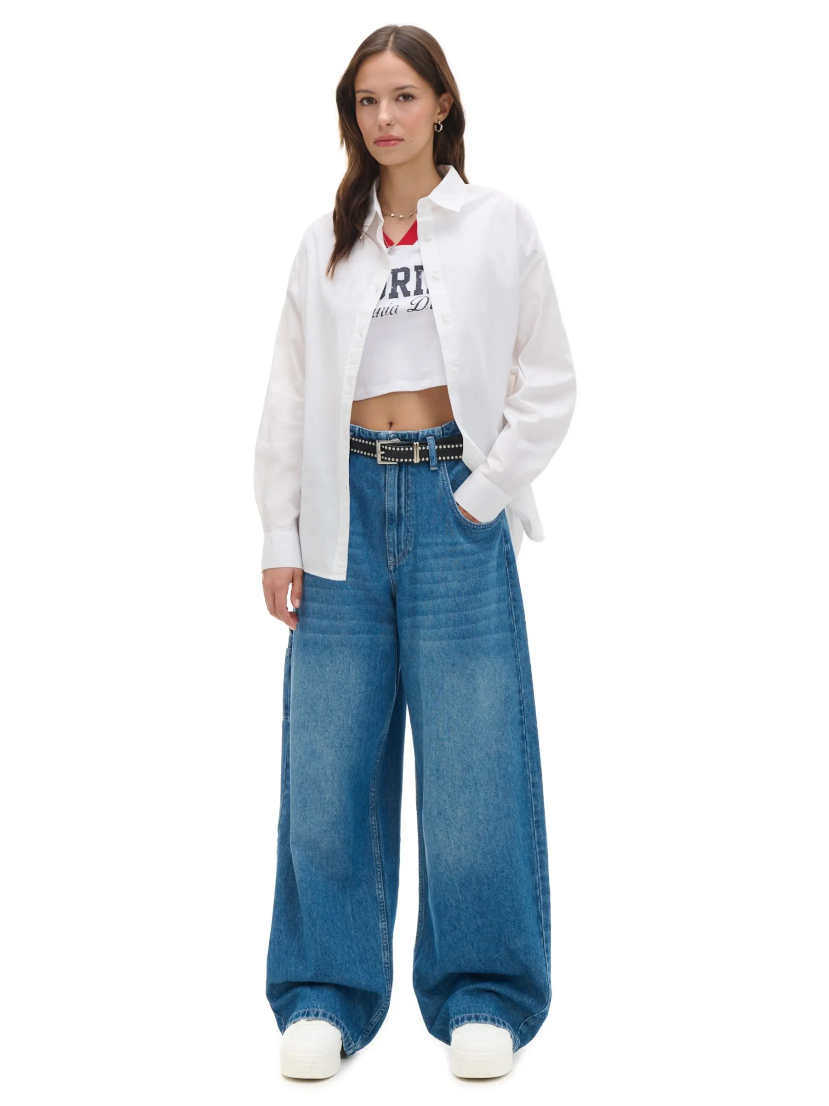 Online Biała koszula oversize Koszule, Bluzki