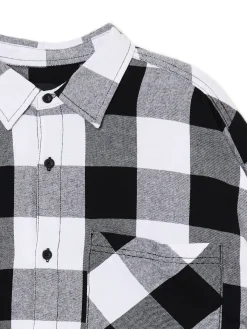 Clearance Biała koszula w kratę Koszule