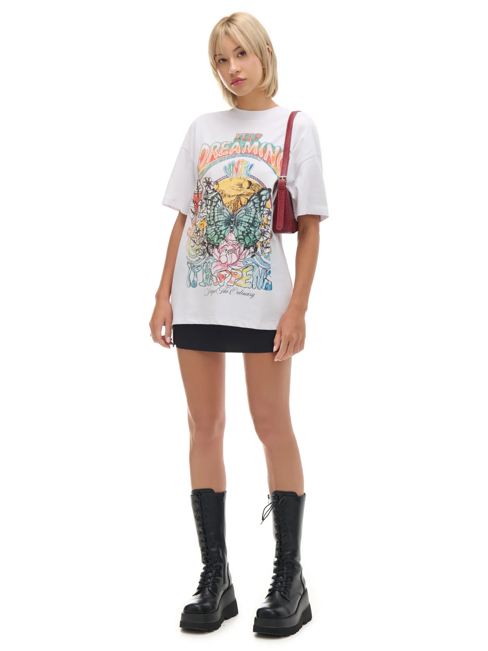 Hot Biała koszulka z kolorowym nadrukiem UNISEX Unisex|Unisex