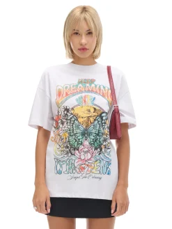 Hot Biała koszulka z kolorowym nadrukiem UNISEX Unisex|Unisex