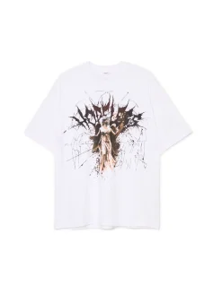 Online Biała koszulka z nadrukiem rzeźby UNISEX Unisex|Unisex