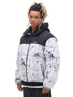 Fashion Biała kurtka puffer z nadrukiem Kurtki Zimowe|Kurtki, Płaszcze