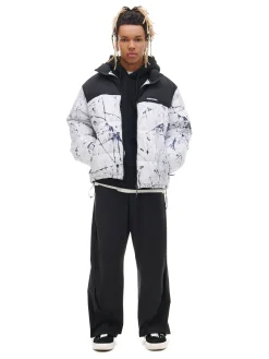 Fashion Biała kurtka puffer z nadrukiem Kurtki Zimowe|Kurtki, Płaszcze