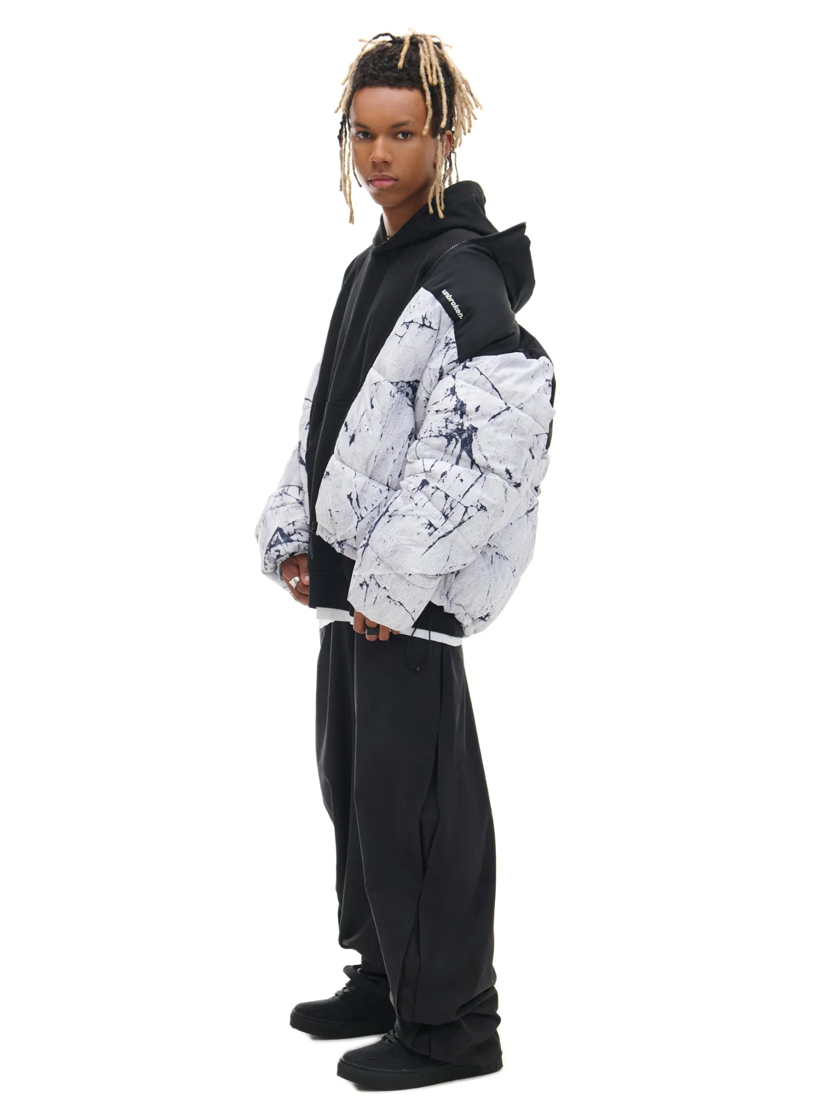 Fashion Biała kurtka puffer z nadrukiem Kurtki Zimowe|Kurtki, Płaszcze